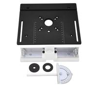 Fdit Tabella del Router in Lega di Alluminio Inserisci la Scheda Invertita Router per Router per la Lavorazione del Legno con Scala Chiara per Fresatura Intagliata Fai - -te (BLACK)