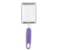 Fdit Tagliacarne Luncheon, Affettatrice in Acciaio Inossidabile per Fette Uniformi, Affettatrice con Lama Seghettata da 9,65x3,15 Pollici per Carne in Scatola, Formaggio, Prosciutto, (Viola)