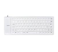 Fdit Tastiera in Silicone, USB Cablata Completamente Sigillata 85 Tasti Design Arrotolabile, Tastiera Morbida Silenziosa Antipolvere Impermeabile per PC Portatile Ufficio Casa (WHITE)