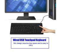 Fdit Tastiera USB Ultra Sottile Mini Cablato 86 Muto Touchpad -kloyboard per un Desktop Notatnik, Chirurgia Stabile di un Ufficio a Casa