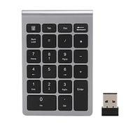 Fdit Tastierino Numerico Wireless con Mouse, Tastierino Numerico Bluetooth 2.4G e Kit Mouse e Ricevitore USB per PC Laptop, 22 Tasti | Blocco Numeri | Indicatore LED(Grigio)