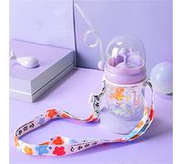 Fdit Tazza Antigoccia per Neonati con Balena Spruzzatrice di Alta qualità e Facile da Pulire per i Bambini con Design Balena Facile da Afferrare (Fantasia viola+cinturino)