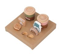 Fdit Tazza da caffè in Legno con Latte e Cucchiai Set da Gioco per Bambini Set di Giocattoli Liquidi per caffè per Giochi di Ruolo e Apprendimento, per attività Indoor e Giocattoli per Bambini,
