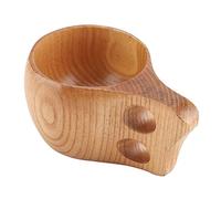 Fdit Tazza da caffè in Legno con Manico, Tazza da tè in Legno Naturale per tè e Bevande Calde, da Campeggio Portatile All'aperto con Impugnatura Ergonomica, da in (Doppio foro)