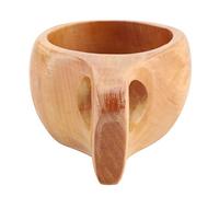 Fdit Tazza da caffè in Legno con Manico, Tazza da tè in Legno Naturale per tè e Bevande Calde, da Campeggio Portatile All'aperto con Impugnatura Ergonomica, da in (Singolo foro)