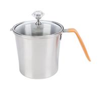 Fdit Tazza per Schiumare il Latte in Acciaio Inossidabile, Coperchio in Vetro da 500 Ml, Brocca per la Cottura a Vapore del Latte Facile da Pulire per il Bar di Casa