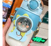 Fdit Tazza Sippy Portatile in Morbida Cannuccia Modello Cartone Animato per Bambini con Cinturino in Materiale PC (GREEN)