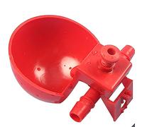 Fdit Tazze Automatiche Regolabili per L'acqua per Polli per L'alimentazione degli Uccelli, Installazione Semplice, Materiale Plastico Rosso Resistente, 5 Pezzi per Pollame