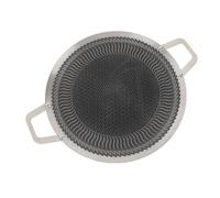 Fdit Teglia per Barbecue in Acciaio Inox Antiaderente con 2 Manici per Bistecche, Pancetta, Salsicce e Verdure Facile Pulizia (34 cm)