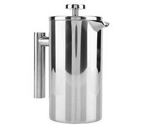 Fdit Teiera da caffè a doppia parete in acciaio inossidabile con filtro per Home Office(1000ML)