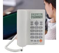 Fdit Telefono Cablato con Chiamata Rapida, Design a Doppia Interfaccia per Telefono Fisso di Hotel, Uffici Domestici, Inglese (WHITE)