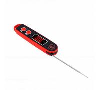 Fdit Termometro Digitale per Carne, Sonda Pieghevole a 180°, da -20°C a 300°C, Display a LED per Cucinare Barbecue, Fritture, Cotture (rosso)