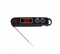 Fdit Termometro Digitale per Carne, Sonda Pieghevole a 180°, da -20°C a 300°C, Display a LED per Cucinare Barbecue, Fritture, Cotture (BLACK)