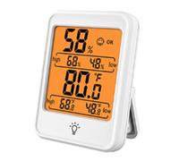 Fdit Termometro Igrometro Interno, Misuratore Digitale con Display | Materiale ABS, Retroilluminazione Touch, Min/max 24h, da Parete o Tavolo