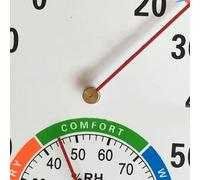 Fdit Termometro Igrometro Tipo di Puntatore Preciso Termometro Da Interno Multifunzione per Camera del Bambino Ospedale, Completamente in Metallo