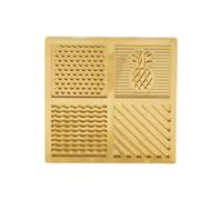 Fdit Timbro Cubo di Ghiaccio, 4 Motivi Disegni in Ottone Ispessato Vassoio di Timbrai con Prevenzione Box di Stoccaggio in Legno di Faggio per la Casa Cocktail Party