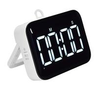 Fdit Timer da Digitale, Conto Alla Rovescia LCD di Grandi Dimensioni da 4 | Opzioni Forti, Morbide e Silenziose, Conto Alla Rovescia e Conto Alla Rovescia, Retro Magnetico con Supporto e Gancio,