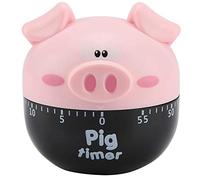 Fdit Timer Maialino Simpatico Cartone Animato Conto alla rovescia 60 Minuti Meccanici Timer Cucina Cottura Timer Orologio per forno elettronico Forno elettrico Microonde(Rosa)