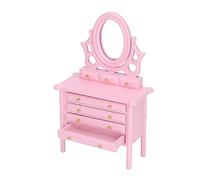 Fdit Toeletta per Casa delle Bambole Ad Alta Simulazione, Mini Mobili Eleganti, per la Decorazione Domestica (PINK)