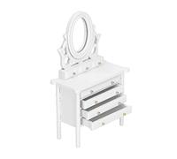 Fdit Toeletta per Casa delle Bambole Ad Alta Simulazione, Mini Mobili Eleganti, per la Decorazione Domestica (WHITE)