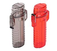 Fdit Tubo Portaoggetti Impermeabile, Portatile Compatta con Chiusura Ermetica per Campeggio, Escursionismo, Pesca, Scatola Asciutta in Plastica per Proteggere Chiavi, Orecchini, (e rosso)