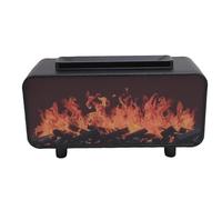 Fdit Umidificatore con Diffusore di Oli Essenziali per Fuoco 200 Ml Ambiente Realistico da Caminetto per Soggiorno Camera da Letto (BLACK)