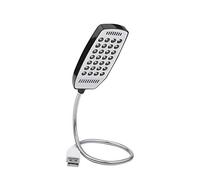 Fdit USB LED Light Mini 28 LED Lampada da lettura portatile flessibile a collo di cigno USB Computer lettura lampada con interruttore(nero)