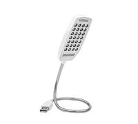 Fdit USB LED Light Mini 28 LED Lampada da lettura portatile flessibile a collo di cigno USB Computer lettura lampada con interruttore(bianco)
