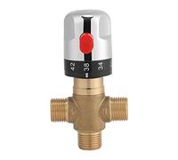 Fdit Valvola Miscelatrice Termostatica Ottone G1/2", Controllo Temperatura 38-42°C Anti-scaldamento per Doccia Lavabo Bidet