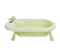 Fdit Vaschetta da Bagno Pieghevole con Rilevamento della Temperatura Comodo Drenaggio Perfetto per L'uso Quotidiano Materiale Morbido e Resistente per Bambini da 0 a 9 Anni (Tenero salice verde)