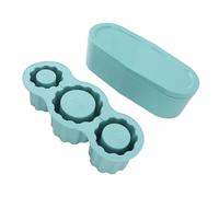 Fdit Vassoio Cilindrico per Cubetti di Ghiaccio in Silicone, Resistente Alle Alte/basse Temperature, Tazza a Rilascio Facile, Stampo per Ghiaccio per Feste, Verde con Coperchio