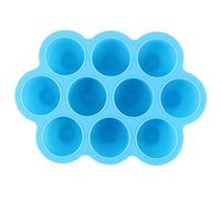 Fdit Vassoio per Congelatore in Silicone per Alimenti Contenitore a 10 Fori con Coperchio per Alimenti per Bambini Fatti in Casa, Comodo per Lavastoviglie, Microonde, Forno,