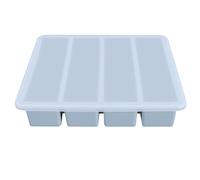 Fdit Vassoio per Ghiaccio Lungo, Stampo per Bastoncini in Silicone per Bottiglie D'acqua e Contenitori Stretti, capacità di 4 Bastoncini di Ghiaccio con Coperchio, Rilascio Flessibile (BLUE)