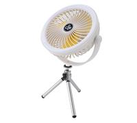 Fdit Ventilatore da Campeggio con Lanterna a LED Design Portatile Robusta velocità e luminosità Regolabili per Illuminazione della Tenda da Picnic, Batteria Agli Ioni di Litio da 1200 MAh