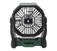 Fdit Ventilatore da Campeggio Ricaricabile Tramite USB, Ventilatore Alimentato a Batteria da 10400 MAh con Lanterna a LED e Gancio per Appendere per Tenda All'aperto in Caso di (GREEN)