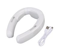 Fdit Ventilatore da Collo Portatile con modalità di Raffreddamento e Riscaldamento, Ventola Indossabile a Batteria da 10000 MAh, Ventola Personale Silenziosa a Semiconduttore a 3 (WHITE)