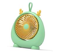 Fdit Ventilatore da Tavolo USB Mini Simpatico Ventilatore da Tavolo Portatile con Funzionamento Silenzioso e velocità del a Due Marce per Viaggi in Ufficio a Casa 17 Cm (GREEN taglia piccola)