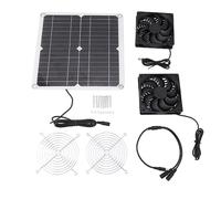 Fdit Ventilatore Doppio Alimentato da Pannello Solare, Ventilatore Solare Portatile da 12 W 12 V con velocità del Regolabile per Uso Interno All'aperto Senza Accumulo di Batteria