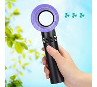 Fdit Ventilatore Portatile Senza Lama Ricaricabile Tramite USB per Esterni Domestici, velocità Regolabile, Pratico Dispositivo di Raffreddamento, Ventilatore Leggero Senza Lama con Brezza Potente,