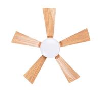Fdit Ventilatori a Soffitto con Luci, Ventilatore a Soffitto Dimmerabile a LED a Telecomando con Lame in Legno e Base E26 per la Camera da Letto in Camera da Letto Ufficio Cucina (M 30W)