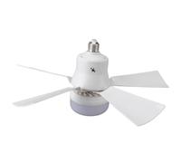 Fdit Ventilatori da Soffitto, Lampada da Ventilatore Piccolo E26 con Telecomando 3 Temperature di Colore e 3 Impostazioni di velocità del per Camera da Letto Soggiorno (WHITE)