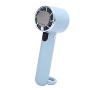 Fdit Ventola di Raffreddamento Tascabile a Basso Rumore Mini Ventilatore Portatile Regolabile con Display Digitale a 5 Marce per Ventilatore Portatile Leggero da Viaggio (BLUE)