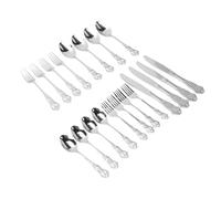 Fdit Vintage Lavabile in Lavastoviglie, Set di 4 Posate in Acciaio Inossidabile, Comprese Forchette, Cucchiai, Taglierini, per Soddisfare una varietà di Esigenze Culinarie (SILVER)