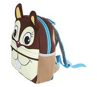Fdit Zaino Prescolare in Neoprene con Motivo Animale, Spallacci Regolabili, Ideale per i Bambini Che Vanno Allo Zoo o Al Parco, Fibbie Antiscivolo, da 1 Anno in su (scoiattolo tromba)