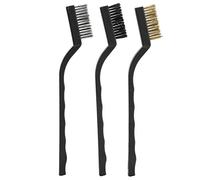 Fdit1 Mini Spazzola per Filo 3 Pezzi con Manico Curvo Spazzola per muratura Setola a Filo per la Pulizia di Tronchi d'albero Burr Spazzola per Bonsai Attrezzo per la Pulizia del Giardino