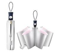 FDJASGY Ombrello da sole UV compatto pieghevole ombrello da viaggio automatico aperto chiuso compatto pieghevole ombrello da pioggia per donne uomini blocco UV 99,98%, rosa, M