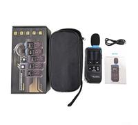 FDM-02 Misuratore di livello sonoro 30-130dB, tester digitale decibel con ponderazione A/C, display curva in tempo reale, sensore di temperatura e umidità, rilevatore di rumore portatile