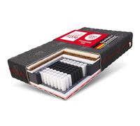 FDM BLACK MAX Materasso Matrimoniale 160x200 cm Alto 28 cm Materasso a Molle Insacchettate con Schiuma di Memoria Visco Lattice Cocò Grado di Rigidità H3 H4 Due Lati OEKO-TEX Anallergic