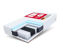 FDM Calmera Materasso a molle insacchettate, 90 x 200 cm, materasso a 7 zone, altamente elastico, in schiuma di cocco, grado di durezza H3/H4 (medio/duro), altezza 20 cm, rivestimento rimovibile su