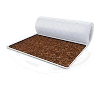 FDM Coprimaterasso KOKOS Topper 120 x 200 cm, grado di durezza H4, altezza circa 1 cm, adatto a persone allergiche, conforme allo standard Öko-Tex bianco